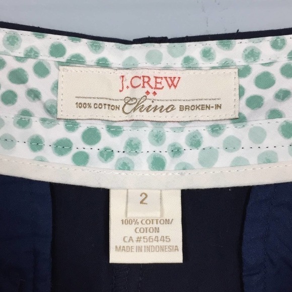 J. Crew Factory 100% cotton Chino Broken-In Style Navy Blue Shorts Womens Size 2 - Picture 9 of 12